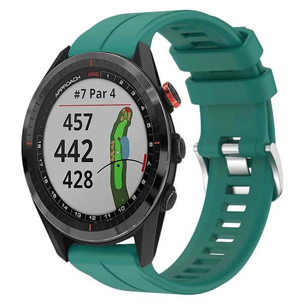 Grönt silikonarmband kompatibelt med Garmin Approach S62