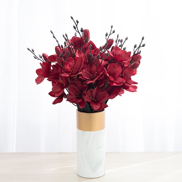 5 Grenar Simulerad Bukett Magnolia Heminredning Blomma Fotorekvisita Blomma Bröllopsdekoration Dark purple