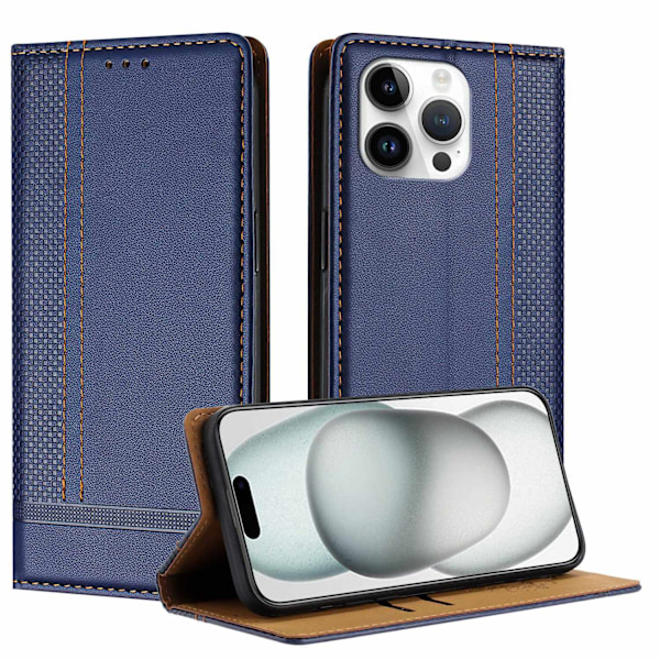 Sininen magneettinen lompakkokotelo korttipidikkeellä iPhone 13 / iPhone 14 -puhelimelle