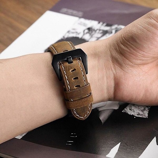 Ljusbrun Ljusbrun Frostat Läderarmband kompatibelt med Huawei Watch Gt