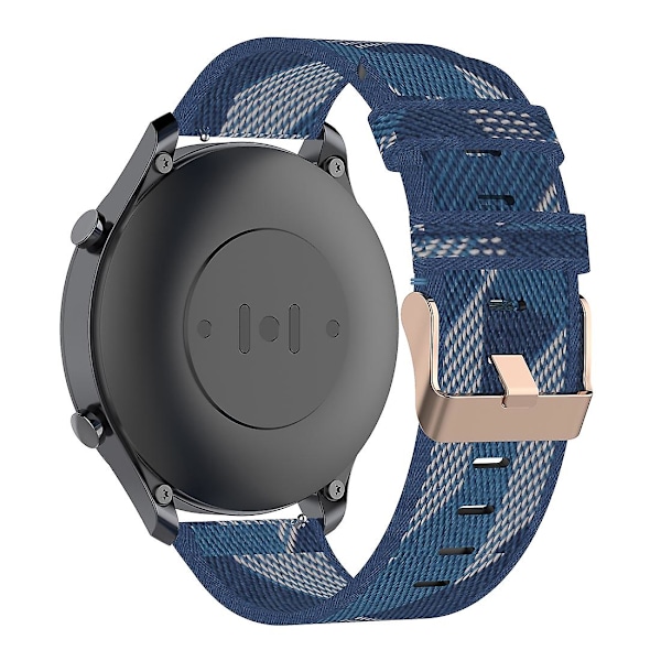 Blå Blårandig Vävd Nylon Armbandsrem Kompatibel med Xiaomi Mi Watch Color, Garmin Vivoactive 4