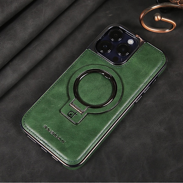 Kotelo iPhone 13PRO MAX Cangling Vihreä [Jalusta + Magneettinen] Huippuluokan nahkainen magneettijalusta