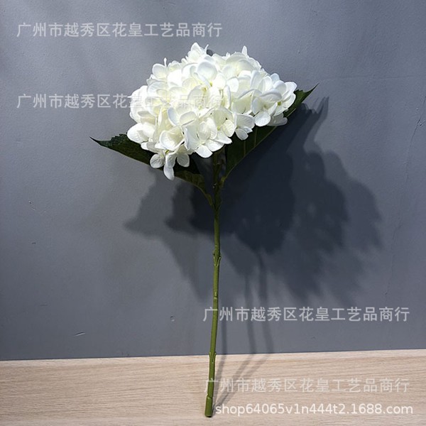 Konstgjord Hortensia Bröllopsbukett Enkel Stjälk med Två Blad Heminredning White,