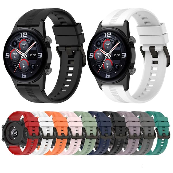 Grå Grå 22mm Silikone Urrem kompatibel med Huawei Watch Gt 2e