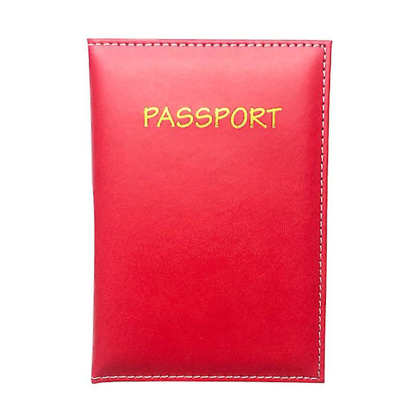PU-Lær Stempling Pass Passholder | PU-Lær Billett ID-Holder - PU Red