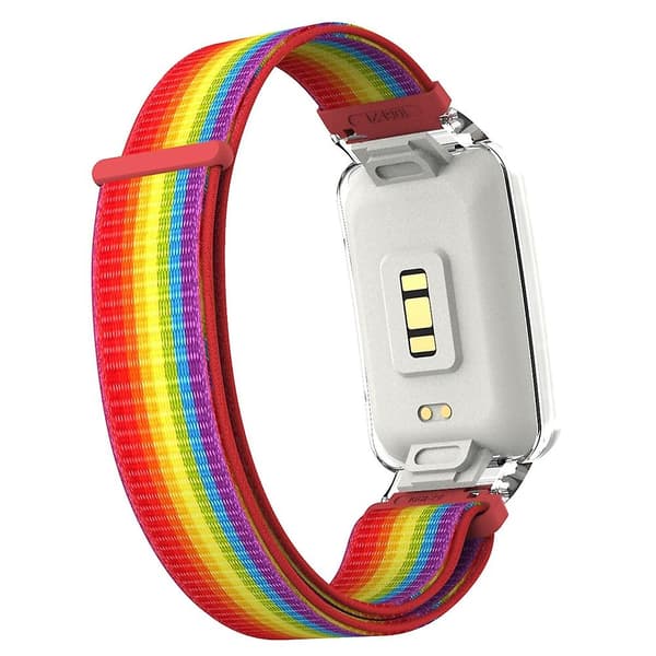 Rainbow Rainbow PC-etui + Nylon Loop-rem kompatibel med Xiaomi Mi Band 7 Pro