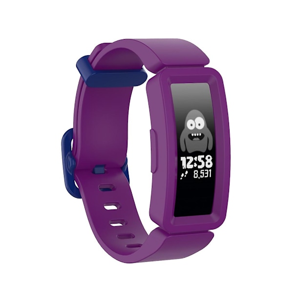 Purppura Sininen Solki Purppura Sininen Solki yhteensopiva Fitbit Inspire Hr / Ace 2 Silikoni Älykellon Kellonrannekkeen kanssa (valkoinen)