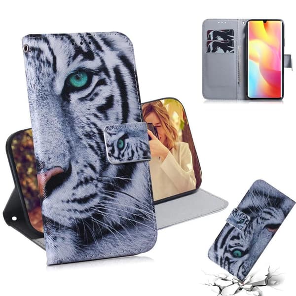 Etui til iPhone 13 Pro Max tiger Tegneserie malt Lommebok med Kortholder Flip