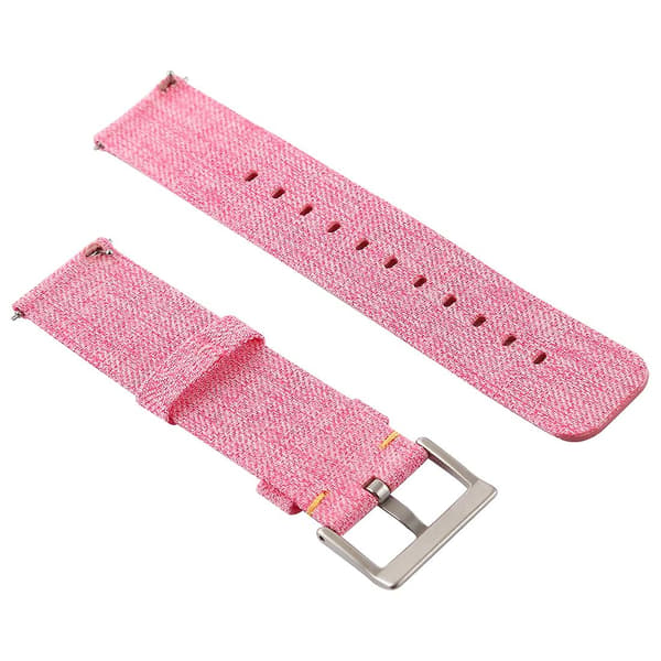 Pink Pink Anvas håndledsrem kompatibel med Fitbit Versa / Versa 2
