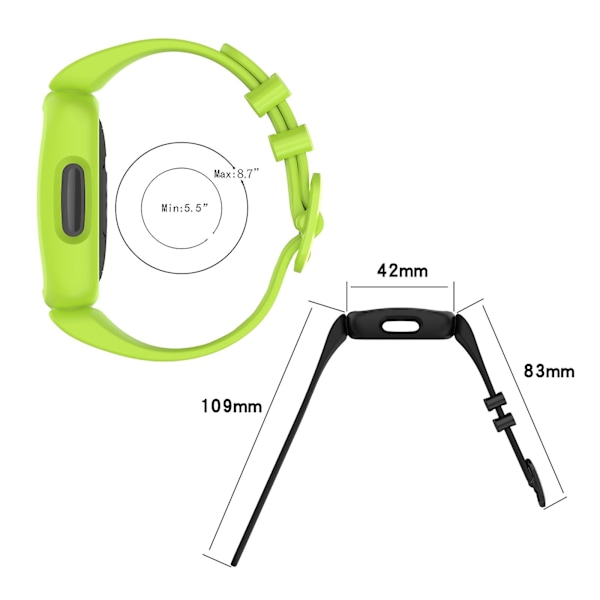 Sort Sort kompatibel med Fitbit Inspire 2 Silikone Urrem