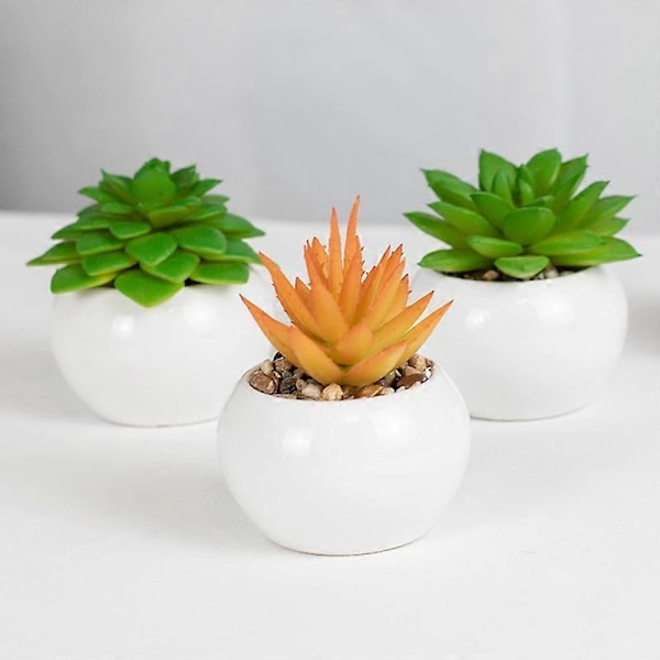 Kunstig Plante Livagtig Naturlig PVC Realistisk Frisk Mini Borddekoration Kunstige Sukkulenter Bonsai til Skrivebord 2