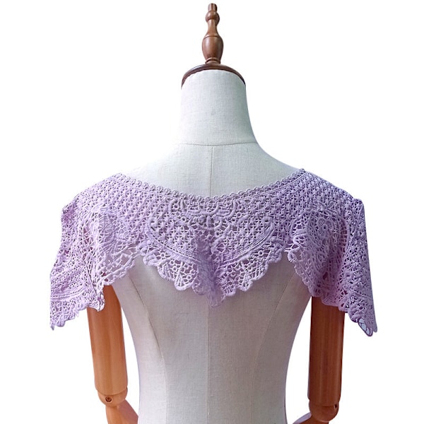 Dame falsk krage Avtakbar halv Hul Brodert Liten W Red