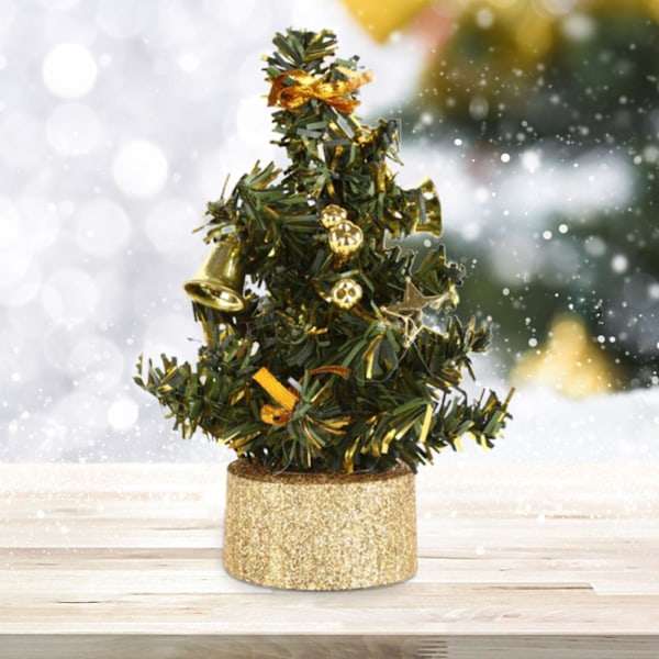 15 cm dekorert mini juletre, lett å vedlikeholde, PVC, ingen visning, kunstig juletre, borddekor Silver