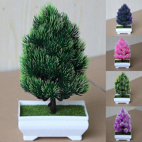 1 kpl Ruukkuun Istutettu Keinotekoinen Mänty Bonsai Lava Puutarha Häät Kotibile Sisustus Green