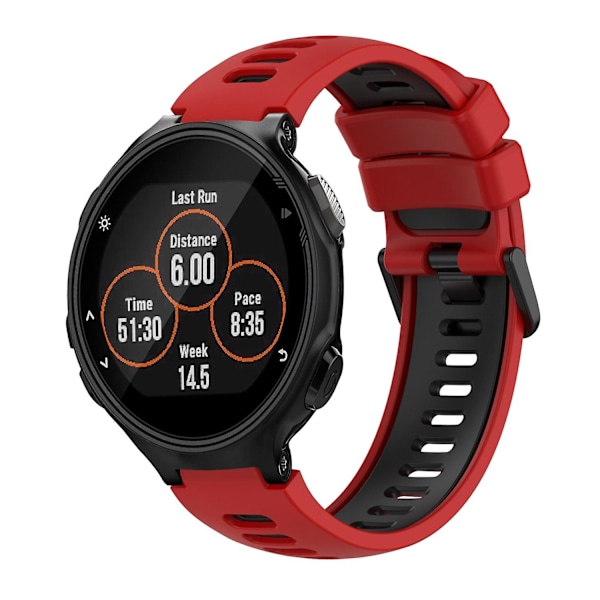 Rød Sort Rød Sort Silikone Urrem kompatibel med Garmin erunner 735 / 735xt