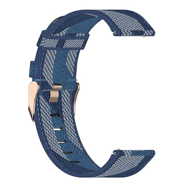 Blå Blåstripet Vevet Nylon Armbåndsur Reim kompatibel med Xiaomi Mi Watch Color, Garmin Vivoactive 4
