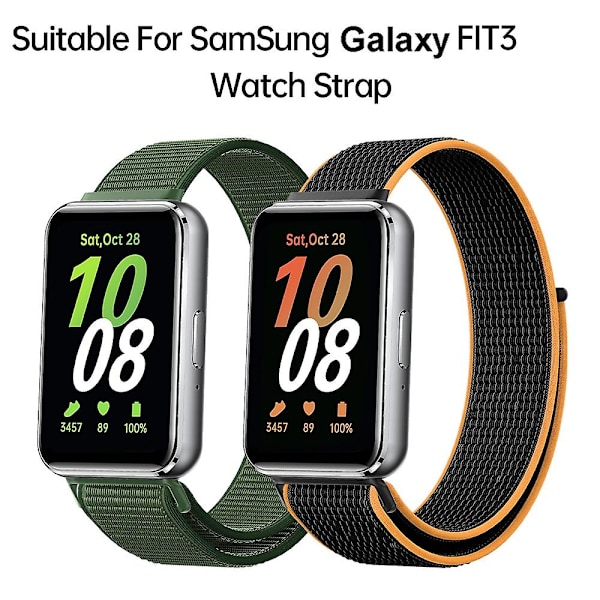 Grå Hvit Grå Hvit Vevd Nylon Loop-reim kompatibel med Samsung Galaxy Fit 3