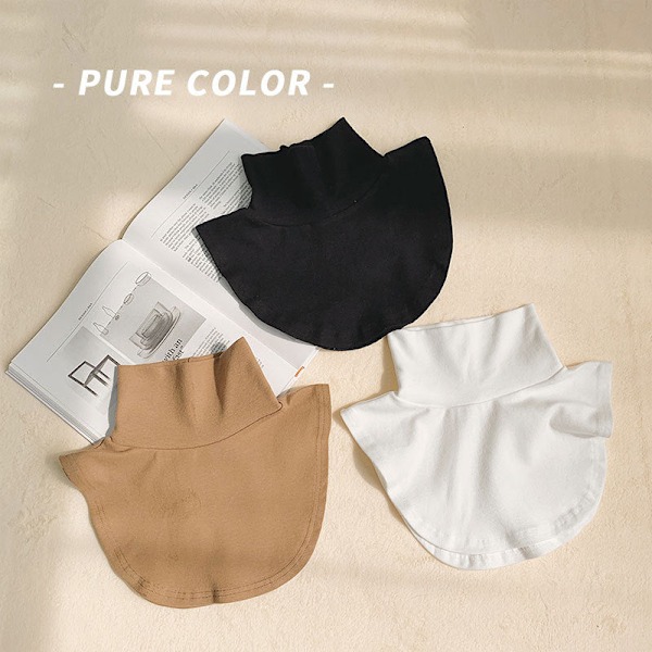 Dame falsk krage Avtakbar halv Avtakbar Høy Hals Inner Pure khaki