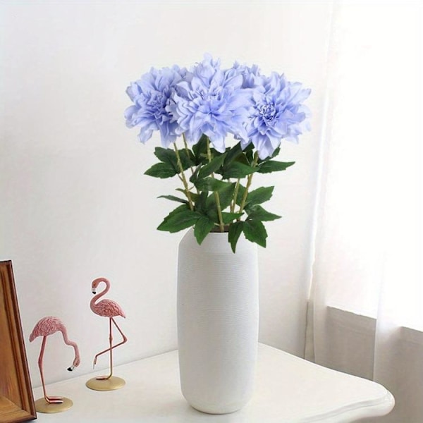 6 stk. Dahlia Kunstige Blomster 60 cm Falske Blomster Silke Dahlia Blomster Fake Blomster til Bryllupsfest Red 6 Pcs