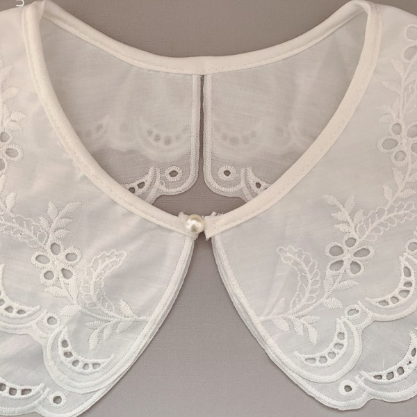 Dame falsk krage Avtakbart halvskjørt Snøring Avtakbar A W032 pearl collar 48cm