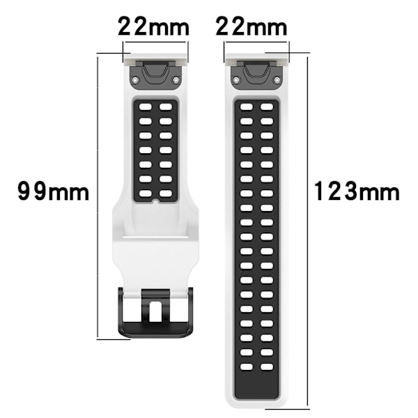 22 mm silikone urrem, kompatibel med Garmin Fenix 6 Pro