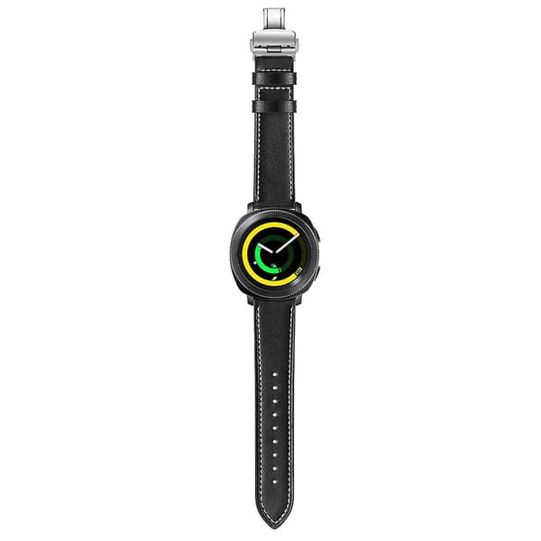Sort Sort kompatibel med Huawei Watch Gt2e læderrem