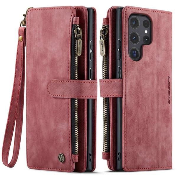 Punainen lompakkokotelo korttipidikkeellä iPhone 13 Pro Maxille