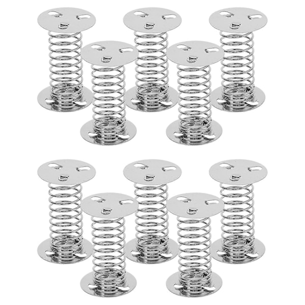 10 st Spiral Wobbles Fjäderbas Metall Spiral Wobbles Fjäder Hantverk Skakande Fjäderhuvud Docka Fjäderbas Självhäftande Leksaksfjäderbas Silver
