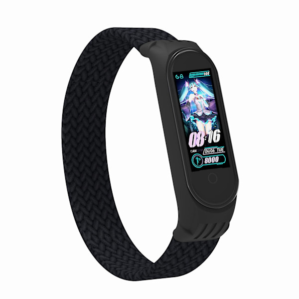 Svart Svart kompatibel med Xiaomi Mi Band 5 / 4 / 3 / Huami Armband, Storlek:s