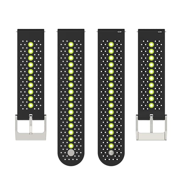 Musta Lime Vihreä Musta Lime Vihreä 20mm Värikäs Reikä Silikonihihna
