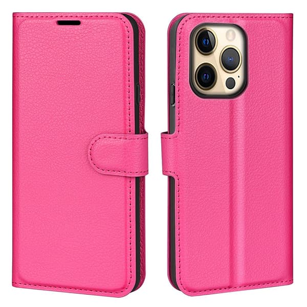 Etui til iPhone 16plus Rosarød Flip Tilpasning