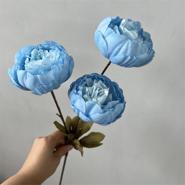 3 Huvuden Pion Kärnad Pion Konstgjord Blomma Falsk Ros Bröllop Vardagsrum Dekoration Champagne One Size