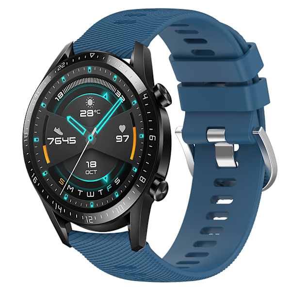 Blått Mjukt Silikonarmband kompatibelt med Huawei Gt2 46mm