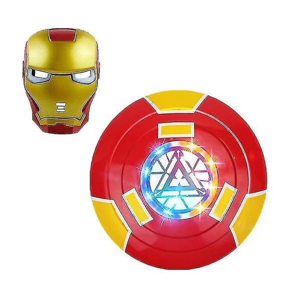 Nya Iron Man Mask Handske Cloak Shield Sets med ljus för fest _y shield 2 set