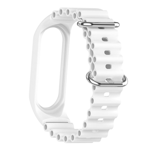 Hvit Hvit Silikon Klokkereim kompatibel med Xiaomi Mi Band 7 / 6 / 5 / 4 / 3