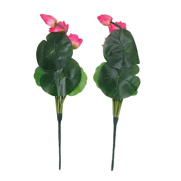 2 stk./pakke Kunstig Lotus Blomst Falsk Lotus Ornament Silke Blomst Plante til Hjem Butik Fest Dekoration (Rosy)