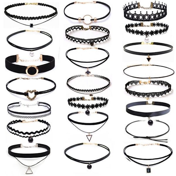 Dame falsk krage Avtakbar halv Choker / Halskjede Kombinasjon T foreign trade (22-piece set)