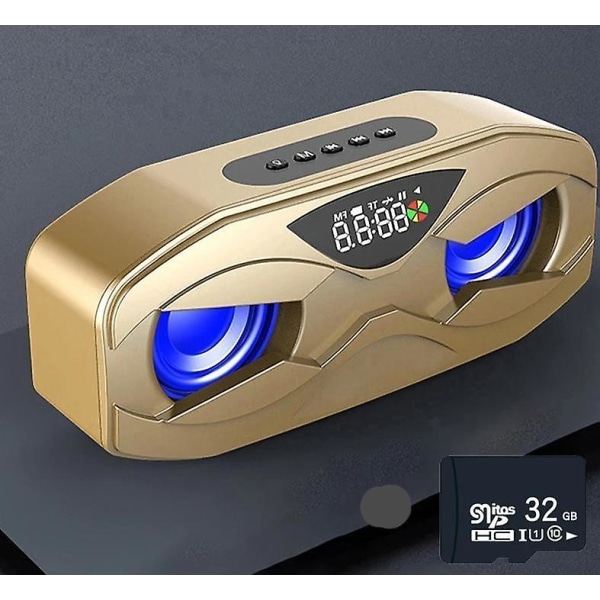 M8-cool Led Rhythm Flash Trådlös Bluetooth Robot Design Högtalare gold-display