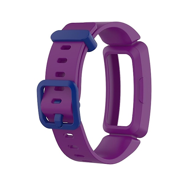 Lila Blå Spänne Lila Blå Spänne kompatibel med Fitbit Inspire Hr / Ace 2 Silikon Smartklocka Klockarmband (vit)