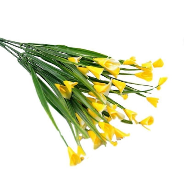 1 stk. Kunstig Gypsophila Calla Liljer Blomster Plante Bryllupsfest Hjem Dekor Yellow