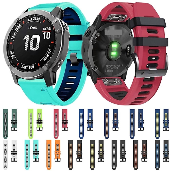 Orange Sort Orange Sort Silikone Urrem kompatibel med Garmin Epix Gen2