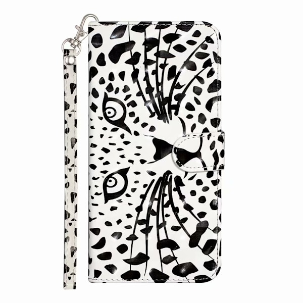 Etui til iPhone 13 Pro Max Gul leopardhoved Malet Wallet med kortholder Flip