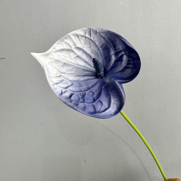 3D Röd Anthurium PU Känsla Konstgjord Blomma för Bröllop Heminredning blue