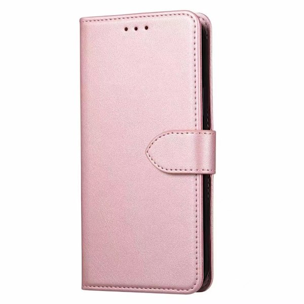 Fodral för iPhone 13 Pro rosa Kalvskinn Flip Plånbok med Korthållare simulerat läder