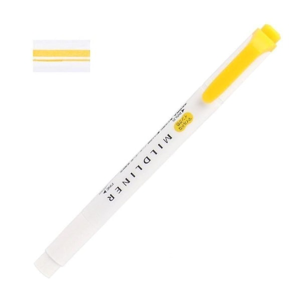 Mildliner Double Headed Highlighter / Marker Pen Yellow1
