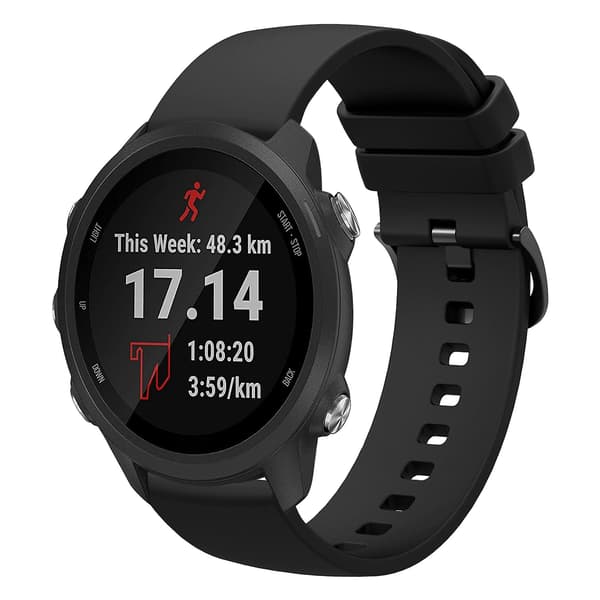 Sort Sort Silikone Urrem kompatibel med Garmin kompatibel med erunner 245