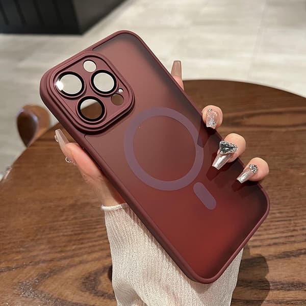 Etui til iPhone 17 Air Frosted Magnetic Wine Red