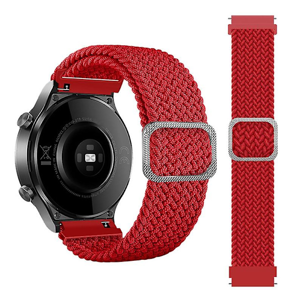 Punainen Punainen yhteensopiva Samsung Galaxy Watch Active2 40mm nailonrannekkeen kanssa