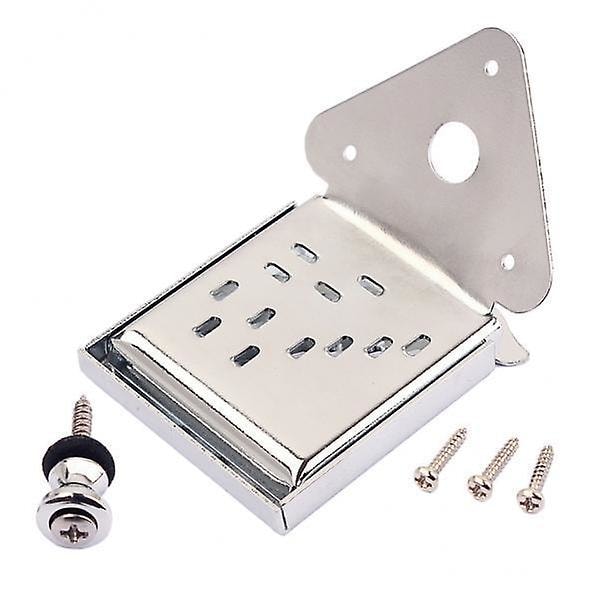 2x Krom Halestykke med Skrue Remknap Plekter til Cigar Box Guitar