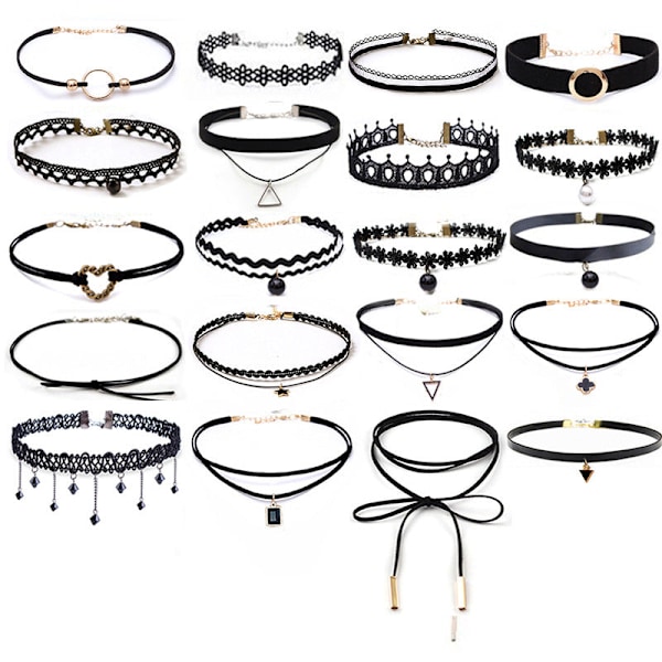 Dame falsk krage Avtakbar halv Choker / Halskjede Kombinasjon TKZK(20-piece set)